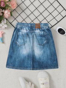 SHEIN Genkimix Kids 少女可愛卡通獨角獸印花裙，夏季 - 彩色 - 查看 2