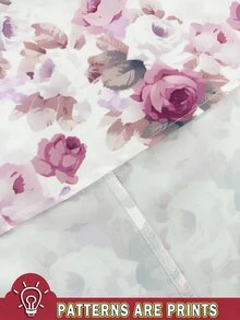 Al Najma 女款紫紅色V領長袖優雅端莊喇叭裙 中東阿拉伯風印花聚酯纖維長裙 精緻領口袖口 花卉夏季款 - 淡紫色 - 查看 6