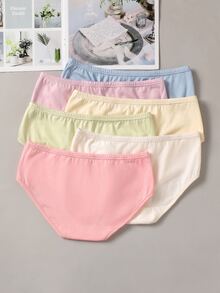 SHEIN Tween Girls 6pcs Multicolor Kids Bow Minimalist Comfortable Casual Girls Underwear - Multicolor - View 4