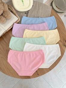 SHEIN Tween Girls 6pcs Multicolor Kids Bow Minimalist Comfortable Casual Girls Underwear - Multicolor - View 2