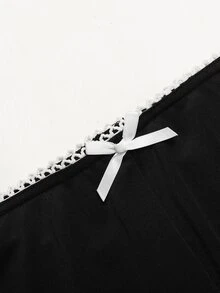 SHEIN 青少年女孩黑色高腰彈性壓力緊身褲，貼身收腹瑜伽褲 - 黑色 - 查看 3