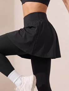 Easithlete Wideband Waist 2 In 1 Sports Essential Low Waisted Pants Pilates Gym Black Summer - Black - View 5