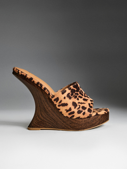 Denimoi Sleek Elegant Women's Chocolate Faux Suede Mule Wedge Slip-On Comfort Round Toe Spring Summer Chic Holiday Shoes Vacation