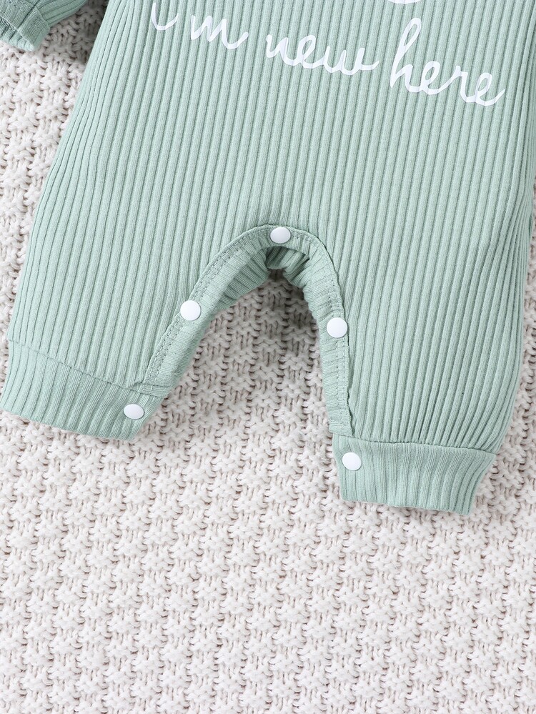 SHEIN Baby Boy With Letter Print And Long Sleeves Autumn Fall - Green - View 7