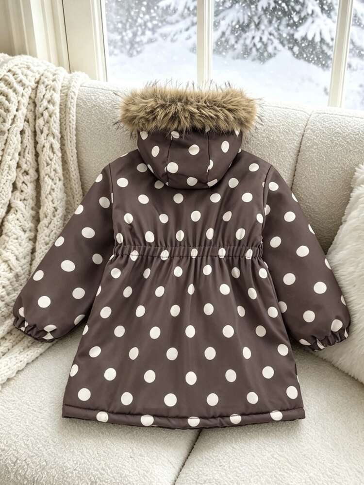 SHEIN Elladie kids 女童（小）棉服 - 棕色 - 查看 2