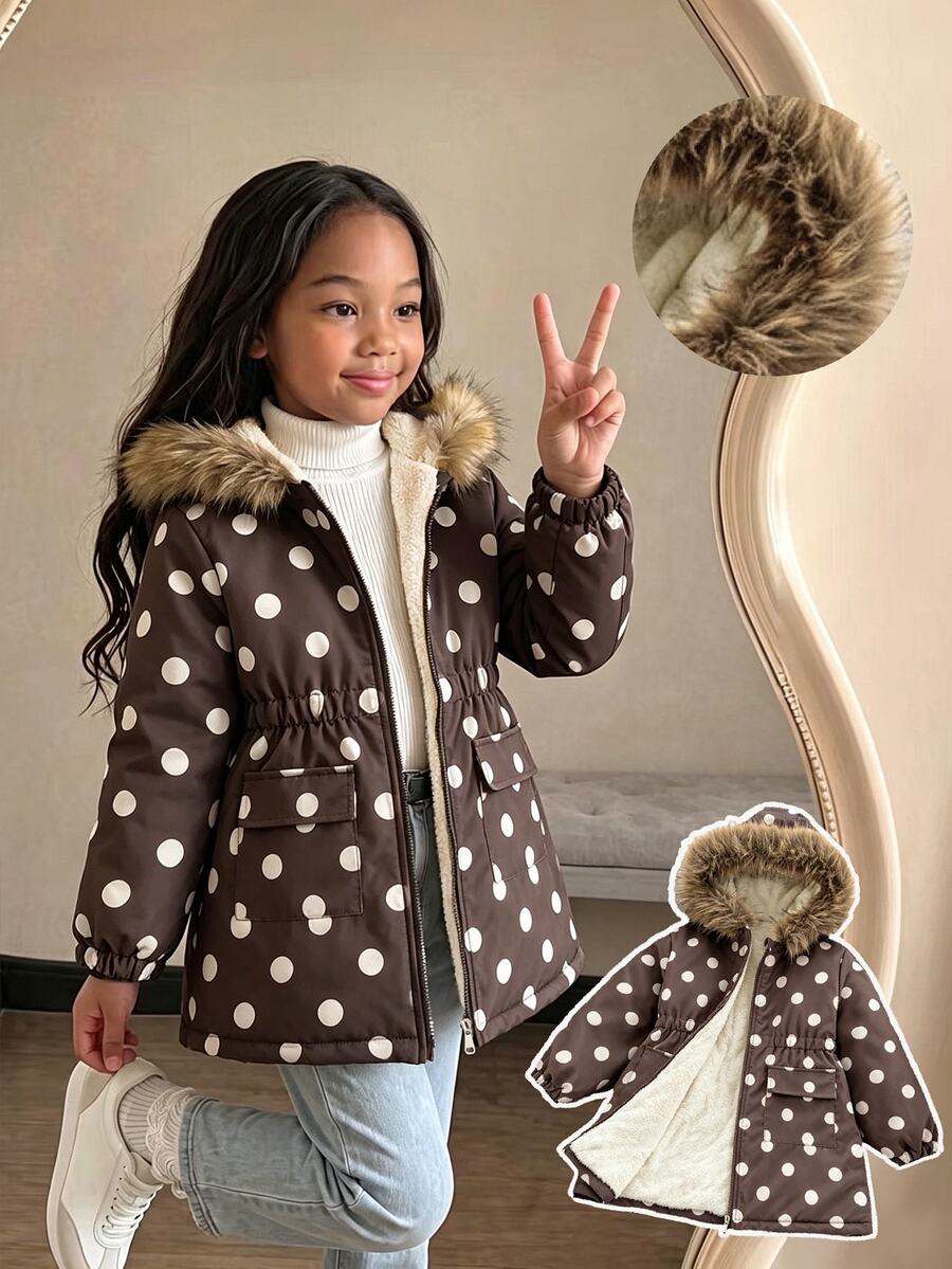 SHEIN Elladie kids Young Girls Winter Coats