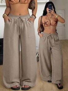Coolane Plus Size Pants Fall - Khaki - View 1
