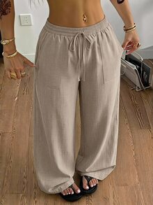 Coolane Plus Size Pants Fall - Khaki - View 5