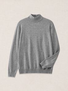 Calmiston Men's Solid Color Stand Collar Long Sleeve Casual Versatile Sweater - Multicolor - View 9
