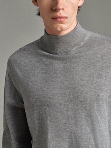 Calmiston Men's Solid Color Stand Collar Long Sleeve Casual Versatile Sweater - Multicolor - View 11