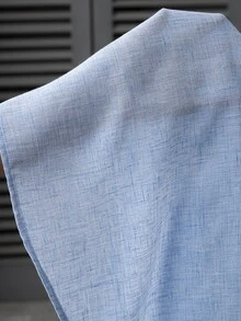 Manfinity CasualCool White Casual Linen Long Sleeve Shirt - Blue - View 4