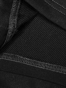 PAVTROS Pantalones de chándal casuales para hombre con bloques de color, cintura con cordón y estampado de letras - Multicolor - Ver 8