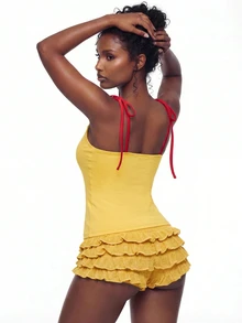 Modviera Women's Backless Colorblock Sexy Energetic Camisole Tank Top - Multicolor - View 2