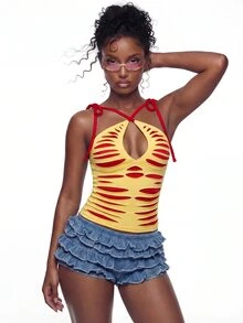 Modviera Women's Backless Colorblock Sexy Energetic Camisole Tank Top - Multicolor - View 6