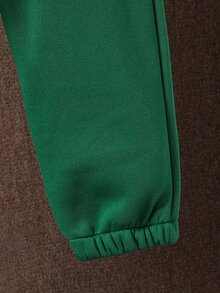 青少年男孩 2件組 大學風字母圖案連帽衛衣與抽繩運動長褲 美式復古街頭風學院風日常穿搭套裝 - 彩色 - 查看 5