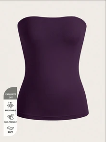 SHEIN BASICS 女款夏季露肩上衣上衣 - 紫色 - 查看 10