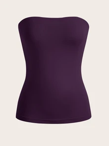 SHEIN BASICS 女款夏季露肩上衣上衣 - 紫色 - 查看 2