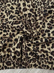 EMERY ROSE Women's Leopard Print Pocket Casual Ugly Daily Wear Long Pants Vacation Beige Summer - Brown - View 9