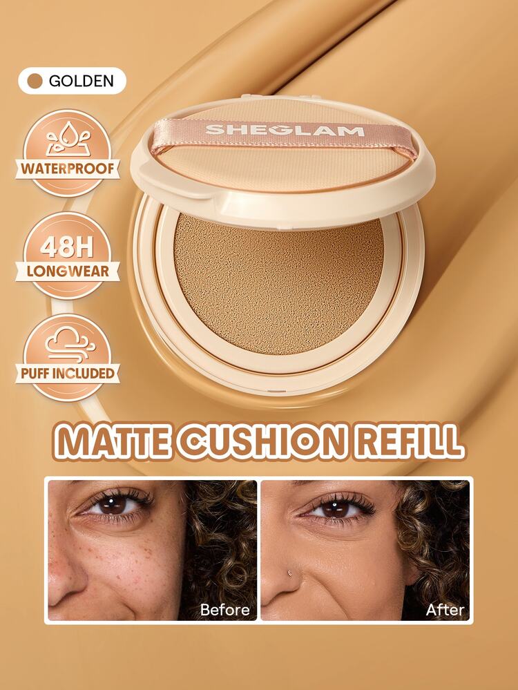 SHEGLAM Lock & Go Long-Lasting Cushion Foundation (Refill)-Golden Brand Beauty Cosmetic Makeup For Women And Girls - Golden - View 1