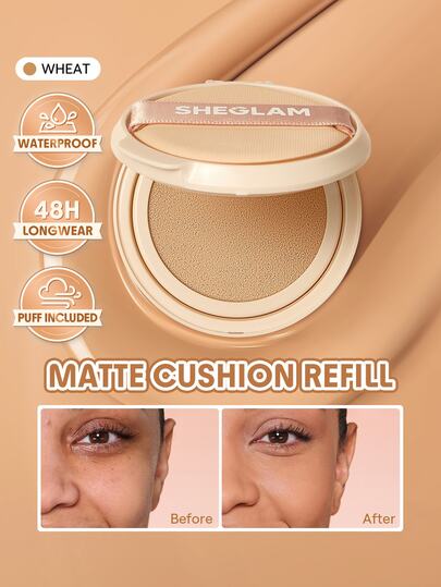 SHEGLAM Lock & Go Long-Lasting Cushion Foundation (Refill)-Wheat Brand Beauty Cosmetic Makeup For Women And Girls