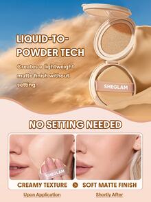 SHEGLAM Lock & Go Long-Lasting Cushion Foundation-Caramel Brand Beauty Cosmetic Makeup For Women And Girls - Caramel - View 5