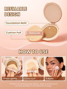 SHEGLAM Lock & Go Long-Lasting Cushion Foundation-Caramel Brand Beauty Cosmetic Makeup For Women And Girls - Caramel - View 8