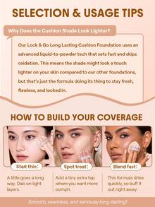 SHEGLAM Lock & Go Long-Lasting Cushion Foundation-Caramel Brand Beauty Cosmetic Makeup For Women And Girls - Caramel - View 9