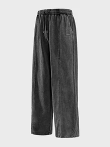 AXEPEAK بنطال رياضي رجالي كاجوال للعطلات بقصة فضفاضة مريحة بأسلوب جامعي متعدد الاستخدامات - رمادي غامق - مشاهدة 4
