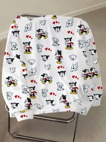 Betty Boop x SHEIN Plus Size Women's Crew Neck Sweatshirt All-Over Print Fall - White - View 2