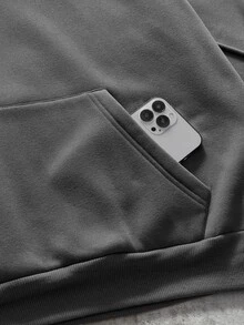 AXEPEAK Men's American Deconstructed Curved Split Casual Vacation Hoodie - Dark Grey - View 6