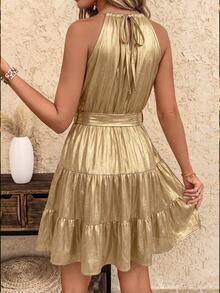 SHEIN Clasi Women Mini Dresses - Gold - View 5