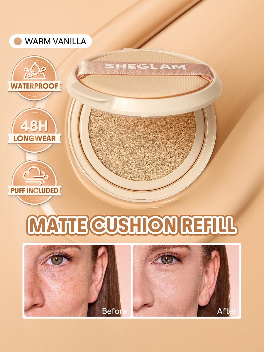 SHEGLAM Lock & Go Long-Lasting Cushion Foundation (Refill)-Warm Vanilla Brand Beauty Cosmetic Makeup For Women And Girls - Warm Vanilla - View 1