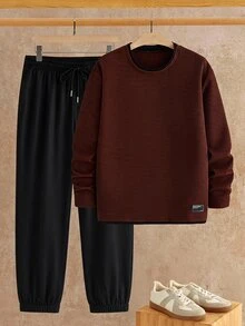 Manfinity RebelGame Men's T-Shirt And Long Pants Set Autumn Men 2 Piece T-Shirt Set,Casual T-Shirt Set,Streetwear Outfit Set,Halloween Winter Party Autumn - Multicolor - View 1