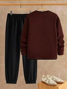 Manfinity RebelGame Men's T-Shirt And Long Pants Set Autumn Men 2 Piece T-Shirt Set,Casual T-Shirt Set,Streetwear Outfit Set,Halloween Winter Party Autumn - Multicolor - View 2