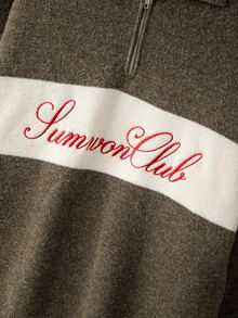 Claim Dot Men's Letter Pattern Colorblock Long Sleeve Casual Sweater - Multicolor - View 5