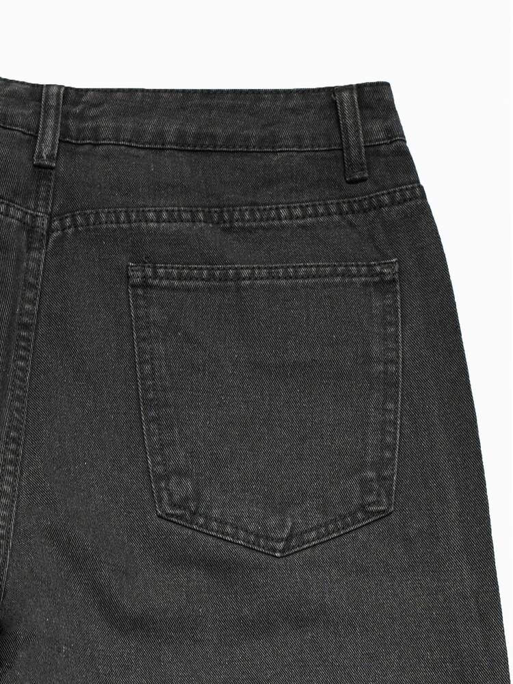 RivetRise Celana Jeans Pria Gaya Kasual Jalanan, Gothic, Desain Salib dan Rhinestone, Warna Hitam, Model Lurus dan Lebar, Gaya Goth - Hitam - View 7