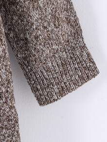 SHEIN Tween Girl Sweater Dress, New Arrival For Autumn/Winter Farewell Dark Grey Cute - Khaki - View 5