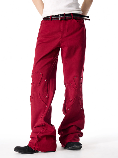 Street Life Herren Jeans mit geradem Bein und gestapelten Kreuzen