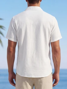 VENTUSAIL Men's Casual Vacation Floral White Shirt, Holiday - White - View 2