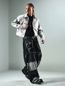 ROMWE MEN Street Life 男士毛邊褲腳休閒百搭日常牛仔褲 - 彩色 - 查看 7