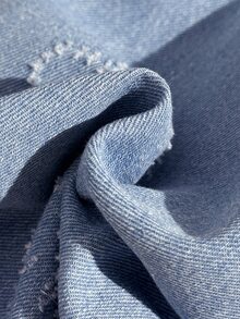SHEIN Jeans en denim bleu moyen délavé pour filles, nouvel été, broderie florale, design de taille à bourgeon, coupe ample et jambe large, style décontracté polyvalent minimaliste, jambe droite ample, coton doux et confortable, pantalon en denim adapté aux vacances, sorties quotidiennes, école, trajets, fêtes et festivals, choix parfait - Bleu azur - Voir 4