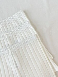 SHEIN 3PCS Tween Girls Solid Color Fitted Base Shorts - White - View 4