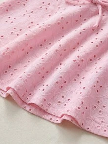 SHEIN Teen Girls Knitted Textured Ruched Bust Casual Camisole - Pink - View 6