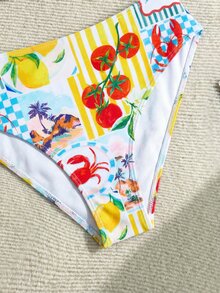 SHEIN Teen Girls Tankinis Ditsy Floral Printed Beachwear Set For Summer - Multicolor - View 3