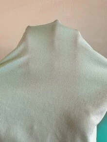 SHEIN EZwear 薄荷綠針織女款V領長袖T恤 - 薄荷綠 - 查看 9
