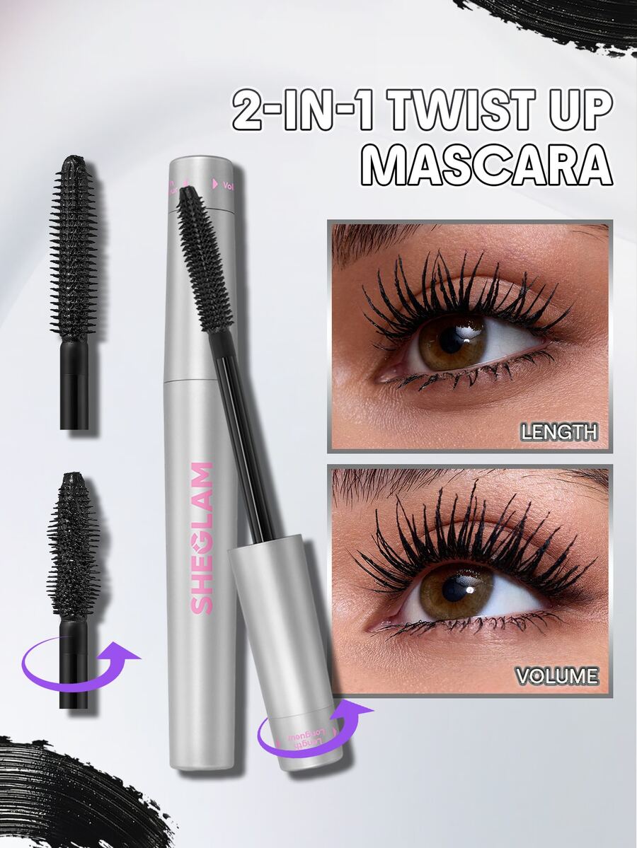 SHEGLAM Twist Top Volume & Length Mascara-Black Brand Beauty Cosmetic Makeup For Women And Girls - Black - View 1