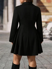 EMERY ROSE Plus Size Blazers - Black - View 2