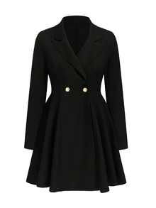 EMERY ROSE Plus Size Blazers - Black - View 6