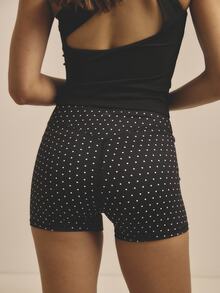 Aralina Leisurewear High Waisted Workout Activewear Women Biker Short - Black and White - View 3