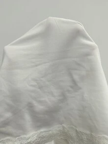 Coolane 女款夏季外出夜店可愛日常穿著基礎款對比色蕾絲蝴蝶結修身白色背心低胸上衣性感優雅 - 白色 - 查看 8